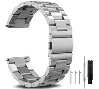 FFHAO Correa de reloj de acero inoxidable de liberación rápida de metal cepillado mate de 18 mm, 20 mm, 22 mm, correa de repuesto para reloj inteligente para hombres y mujeres, 22mm, Ágata