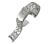 FFHAO Correa de reloj de acero inoxidable sólido de 22 mm y 21 mm para Tissot Seastar T120417 T120407 T120, correa de reloj plateada, 22mm, Ágata