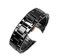 FFHAO Correa de reloj de cerámica para Armani AR1451 AR1452 AR1400 AR1410 con cierre de mariposa de acero inoxidable, 22 correas de reloj de 24 mm, Agate