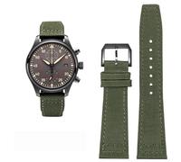 FFHAO Correa de reloj de cuero vacuno de nailon de alta densidad para IWC PILOT Portugal correa de reloj de tela 20 mm 21 mm 22 mm pulsera negro verde militar azul cuero de vaca cinturón de muñeca,