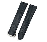 FFHAO Correa de reloj de piel de cocodrilo de 18 mm, 19 mm, 20 mm, 21 mm, 22 mm, para pulsera Omega Seamaster 300 Speedmaster DE VILLE AT150 (color: 21 mm, tamaño: 18 mm)