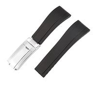 FFHAO Correa de reloj para Rolex SUBMARINER YachtMaster DAYTONA correa de reloj impermeable de silicona accesorios de reloj pulsera de goma hebilla de reloj con logotipo (color: 25-12 mm, tamaño: 20