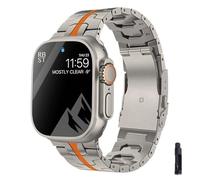 FFHAO Correa de titanio para reloj Ultra 49 mm, 45 mm, 41 mm, 38 mm, 42 mm, 44 mm, correa de metal, correas de la serie 8, 7, 6, SE, 5, 4, 3, pulseras de reloj(TiO with Tool,38/40/41mm)