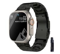 FFHAO Correa de titanio para reloj Ultra 49 mm, 45 mm, 41 mm, 38 mm, 42 mm, 44 mm, correa de metal, correas de la serie 8, 7, 6, SE, 5, 4, 3, pulseras de reloj(Black with Tool,38/40/41mm)