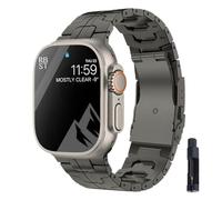 FFHAO Correa de titanio para reloj Ultra 49 mm, 45 mm, 41 mm, 38 mm, 42 mm, 44 mm, correa de metal, correas de la serie 8, 7, 6, SE, 5, 4, 3, pulseras de reloj(Grey with Tool,38/40/41mm)