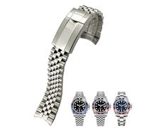 FFHAO para Rolex Correa GMT Master II Pulsera de reloj con brazalete Jubilee con cierre Oyster 316L de acero inoxidable sólido, 20mm GMT II, Acero inoxidable, Ágata