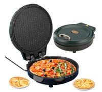 FfiMe Pizzera eléctrica, Horno de Pizza portátil de 12 Pulgadas, Parrilla y Plancha Interior, Horno de Pizza con Asas táctiles 2 en 1, Horno de Mesa portátil