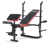 FFitness - Banco de pesas plegable - Multifunción - Ideal para entrenar - Banco de pesas para trabajar pectorales con soporte de barra y respaldo ajustable