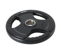 FFitness Disco Peso in Ghisa Gommato Dischi Palestra Bilanciere Olimpico Foro 50mm Piastra Tri-Grip da 2.5 a 20 kg (10, 1 Disco)