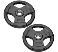 FFitness Par De Discos De Barra Olímpica De Fundición Con Goma, 2 Piezas, 50mm
