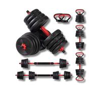 FFitness Set Manubri Regolabili Convertibili in Bilanciere 6 in 1 Kettlebell Supporto Flessioni VARI PESI DISPONIBILI 10-40 kg (40)