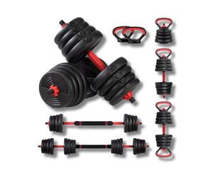 Ffitness Set Manubri Regolabili Convertibili in Bilanciere 6 in 1 Kettlebell Supporto Flessioni VARI PESI DISPONIBILI 10-40 kg (10)