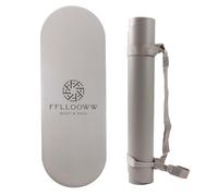 FFLLLOOWW Body & SOUL - Tapete de yoga ecológico de poliuretano + goma, antideslizante, color gris pardo, tamaño de la alfombrilla enrollada (por ejemplo, 39 x 5.25 x 5.25 pulgadas)