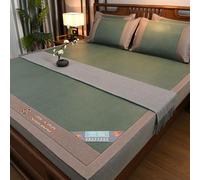FFnxtvlk Estera de bambú enganchada Tejida Plana, Varios tamaños Multicolores, Almohadilla for Dormir de Verano Lavable(Green,150 * 200cm)