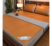 FFnxtvlk Estera de bambú enganchada Tejida Plana, Varios tamaños Multicolores, Almohadilla for Dormir de Verano Lavable(Yellow,150 * 200cm)