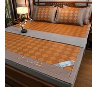 FFnxtvlk Estera de bambú enganchada Tejida Plana, Varios tamaños Multicolores, Almohadilla for Dormir de Verano Lavable(Beige,180 * 200cm)