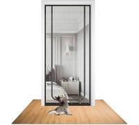 FFnxtvlk Puerta mosquitera Heavy Cats, Puerta mosquitera for Gatos, Malla de Alambre Reforzada, Cremalleras Dobles, Negro/Blanco, 70-150x200-220cm(A,120x220cm)