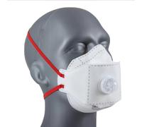 FFP3 Mascarilla Pk 1 - Respirador desechable plegable certificado EN149 CE - Filtrado avanzado de 3 capas de partículas, vapores y humos - Válvula de exhalación