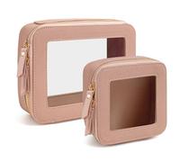FFpaw Bolsa de maquillaje transparente, aprobada por la TSA, bolsa de maquillaje de viaje, bolsa de viaje transparente para cosméticos, bolsa de maquillaje, pequeña bolsa de maquillaje, impermeable,