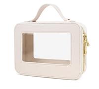 FFpaw Bolsa de maquillaje transparente, aprobada por la TSA, bolsa de maquillaje de viaje, bolsa de viaje transparente para cosméticos, bolsa de maquillaje, pequeña bolsa de maquillaje, impermeable,