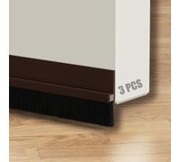 FFPMYF 3 juntas de cepillo para puerta con cepillo, autoadhesivas, 4 x 100 cm (marrón)