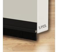 FFPMYF 3 juntas de cepillo para puerta con cepillo, autoadhesivas, 4 x 100 cm (negro)