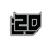 FFrame MotoGP - Pegatina reflectante para casco de moto, número 20, Quartararo, El Diablo, negro, vinilo, original, rectangular, uso único, exterior, adhesivo, 8,5 x 6 cm