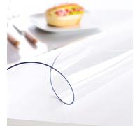 Ffsaacol Mantel de plástico Transparente, Protector Mesa PVC Transparente Anti Deslizante, Impermeable, Resistente al Calor, Cubre Mesa Rectangular 3mm, 55x210cm/22x83in