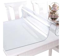 Ffsaacol Mantel Transparente Rectangular, Material de PVC, Impermeable, Resistente al Calor, Antideslizante y Resistente al Desgaste, para Mesa de Comedor 1mm, 80x90/31x35in