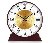 Ffsaacol Reloj de Sobremesa, Reloj de Escritorio Retro Funciona con Pilas, Reloj de Repisa Silencioso para Escritorio, Mesa, estantería o mesita de Noche 1,8inch