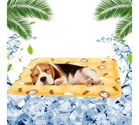 FFTANXS Cama Refrescante para Perros y Gatos, Manta Fría 40 X 50 cm, Alfombra Ideal para Mascotas en Verano (Amarillo)