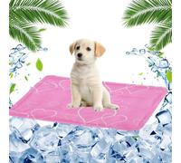 FFTANXS Cama Refrescante para Perros y Gatos - Manta Fría 40 X 50 cm - Alfombra Ideal para Mascotas y Animales en Verano (Rosa)