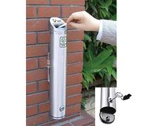 FFTDCYHT Ceniceros Exteriores para Cigarrillos, Cilindro para Exteriores Cenicero Montado En La Pared Cenicero para Cigarrillos Cenicero De Acero Inoxidable con Cerradura