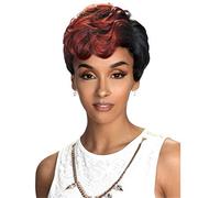 FFWIGS Afro Corto Rojo Pelucas para Negro Mujer Rizado Sintético Pelo para Halloween Cosplay Partido Reemplazo Pelo Pelucas 7" 80g