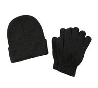 FFWTPY 2PCs Invierno Caliente Sombrero de Punto y Guantes Para Señoras Esquí Diario Deportes al Aire Libre Regalos de invierno (Negro)