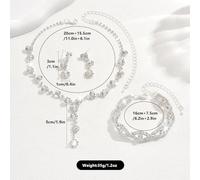 FFWTPY 3 Piece Jewellery Set Collar Pendiente Pulsera Set Fina Artesanía para la Boda y la Cena Regalo de Cumpleaños