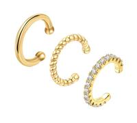 FFWTPY 3Pares Pendientes Mujer Clips para Orejas Circulares Pequeños sin Perforación Pendientes de Cartílago Envoltura Hipoalergénicos Joyeria Fiesta para Mujeres Niñas