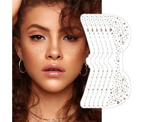 FFWTPY 6 Piezas Tatuajes Temporales Pecas Corazón Adhesivos Faciales Maquillaje Artístico Decoración Cutánea Impermeable Aspecto Natural