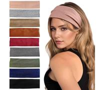 FFWTPY 9 Piezas Diadema para Mujer Boho Diademas Elásticas Anchas Tejidas Acanaladas Turbante Cinta Cabello Yoga Accesorios Peinado Mujer