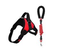 Ffwtpy Arnés para Perros Ajustable Y Reflectante Correa De Seguridad Arnés De Pecho para Mascotas Arnés De Chaleco para Perros Grandes Medianos Y Pequeños(Red L)