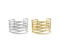 FFWTPY Brazalete Espiral Multicapa Pulsera Abierta Ajustable Minimalista Joyería Elegante Mujer Accesorio moda
