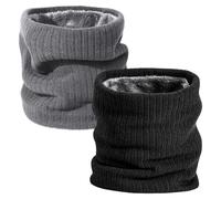 FFWTPY Bufanda Hombre Invierno Bufanda Tubular Unisex con Doble Cara de Punto y Forro Felpado Calentador de Cuello Engrosado y Elástico