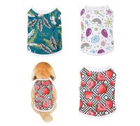 Ffwtpy Camiseta para Perros con Estampado Divertido Ropa para Mascotas Camisas De Verano Traje De Perro Ropa para Perros Pequeños Y Medianos Conjunto De 3 Piezas
