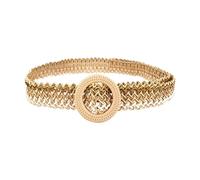 FFWTPY Cinturon Mujer Trenzado Elástico Cinturón de Vestir Tejido Amplio Bohemio Decorativo Casual Belt con Hebilla para Vestidos Camisas Jeans