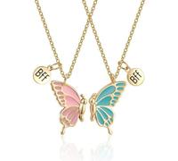 FFWTPY Colgante Mariposa Amistad Collar Chapado Oro Cadena Delicada Medallón Bff Joyería Juvenil Complemento Decorativo