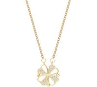 FFWTPY Collar de Mujer Colgante Trébol de Cuatro Hojas Amor Colgante de Corazón Joyas de Acero Inoxidable Cadena de Oro para Regalo San Valentín Cumpleaños (Oro2)