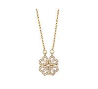 FFWTPY Collar de Mujer Colgante Trébol de Cuatro Hojas Amor Colgante de Corazón Joyas de Acero Inoxidable Cadena de Oro para Regalo San Valentín Cumpleaños (Oro)