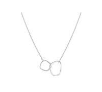 FFWTPY Collar Geométrico Minimalista Eslabones Irregulares Entrelazados Cadena Fina Plata Joya Elegante Mujer