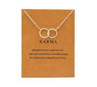 FFWTPY Collar Minimalista Círculos Entrelazados Karma Doble Aro Cadena Delicada Joyería Elegante Símbolo Infinito Accesorios Mujer