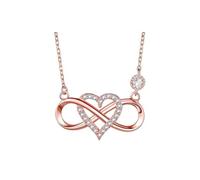 FFWTPY Collar Símbolo Infinito Corazón Entrelazado Colgante Elegante Cadena Delicada Joya Femenina Brillantes Circonitas
